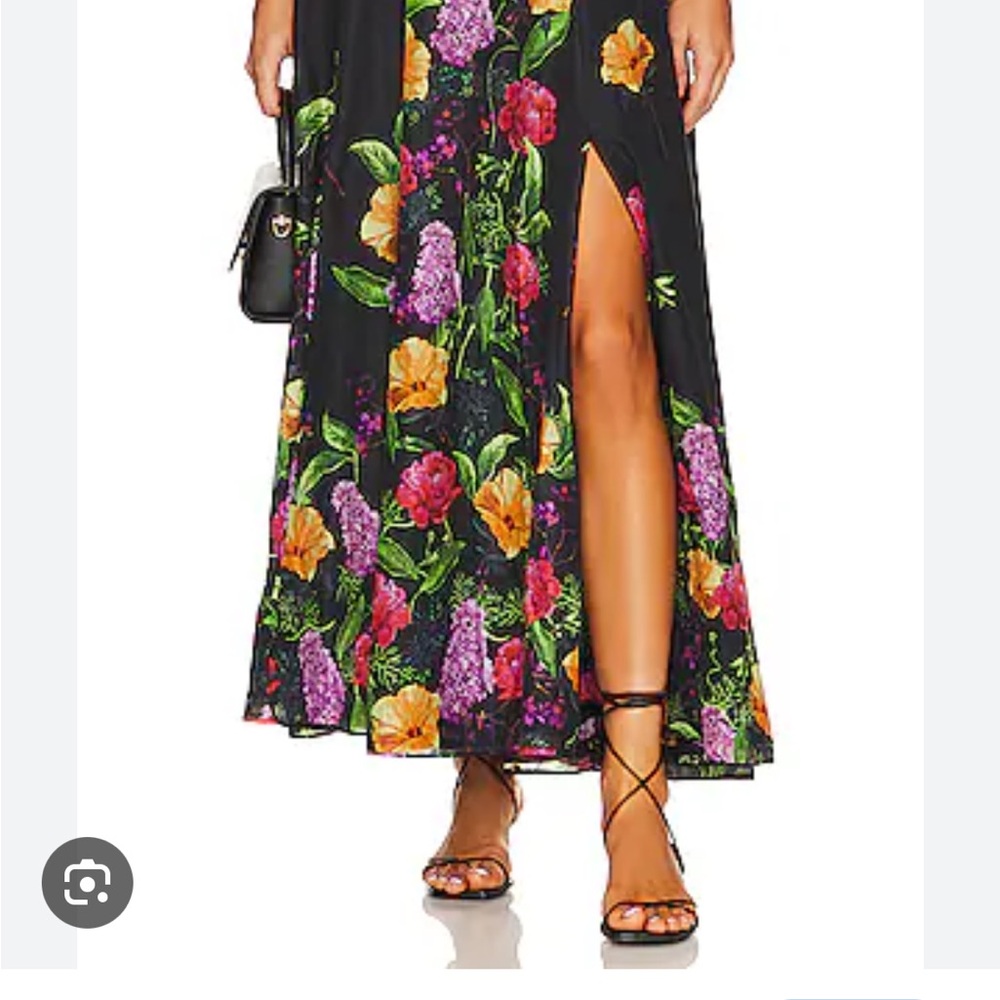 Charo Ruiz Black Floral A-Line Skirt